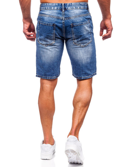 Le short en jean pour homme bleu foncé Bolf RJ952