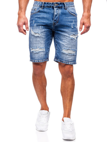 Le short en jean pour homme bleu foncé Bolf RJ952