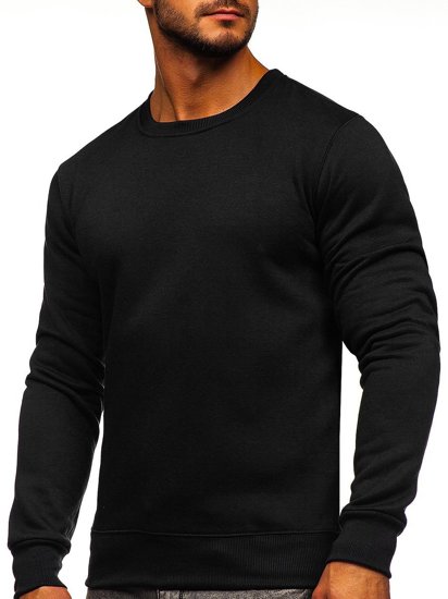 Le sweat-shirt sans capuche pour homme noir Bolf BO-01