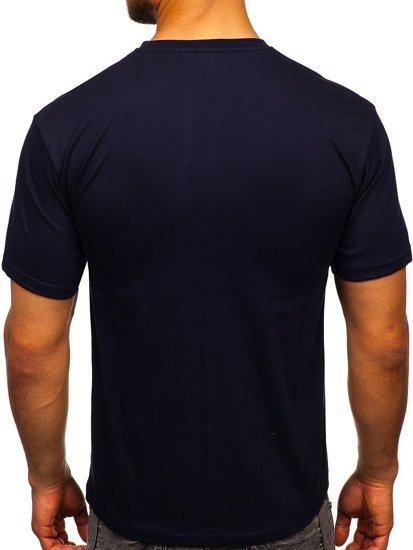 Le t-shirt imprimé pour homme Bleu foncé Bolf 14333