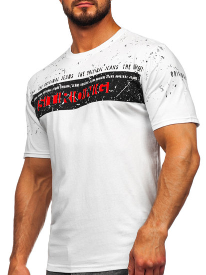 Le t-shirt imprimé pour homme blanc Bolf 14204