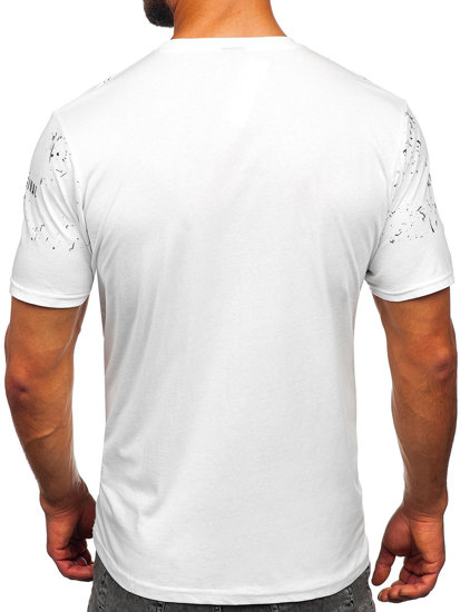 Le t-shirt imprimé pour homme blanc Bolf 14204