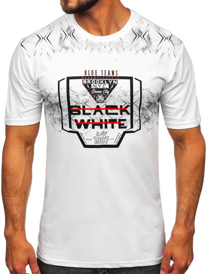 Le t-shirt imprimé pour homme blanc Bolf 14207