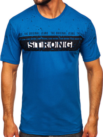 Le t-shirt imprimé pour homme bleu Bolf 14204