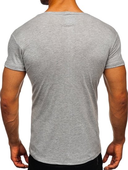 Le t-shirt sans imprimé pour homme gris Bolf NB003