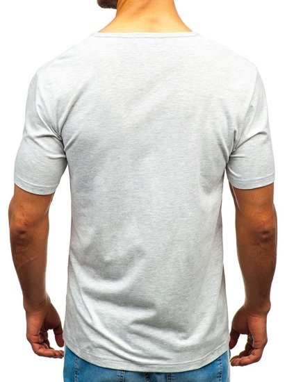 Le t-shirt sans imprimé pour homme gris Bolf T1281