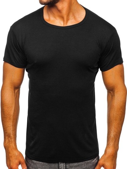 Le t-shirt sans imprimé pour homme noir Bolf NB003