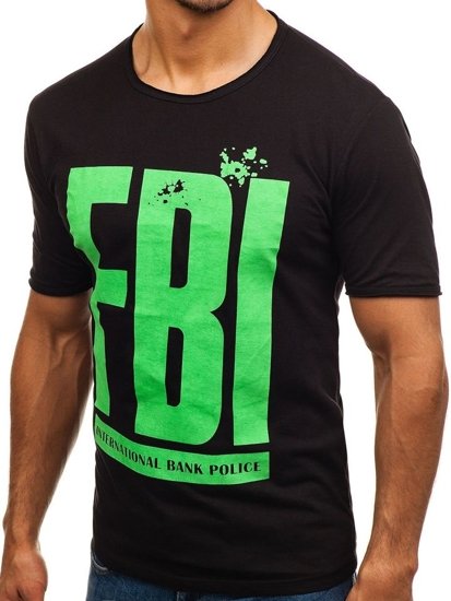 Le tee-shirt imprimé pour homme noir Bolf 6295