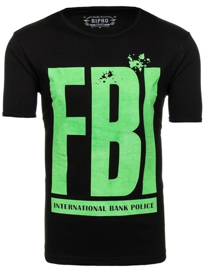 Le tee-shirt imprimé pour homme noir Bolf 6295