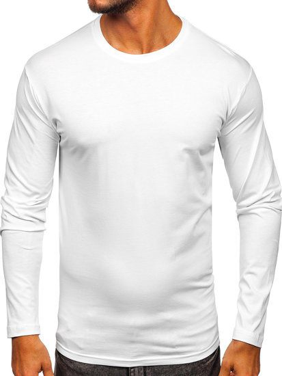 Le tee-shirt manches longues sans imprimé pour homme blanc Bolf 1209