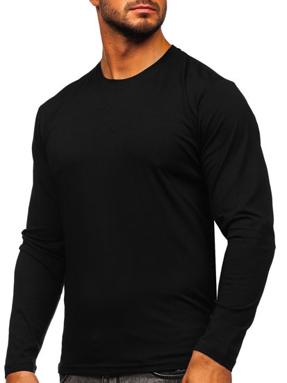 Le tee-shirt manches longues sans imprimé pour homme noir Bolf 1209