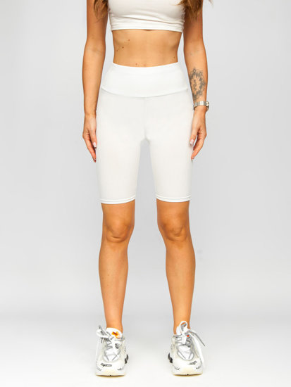 Legging court côtelé pour femme blanc Bolf 5YY734