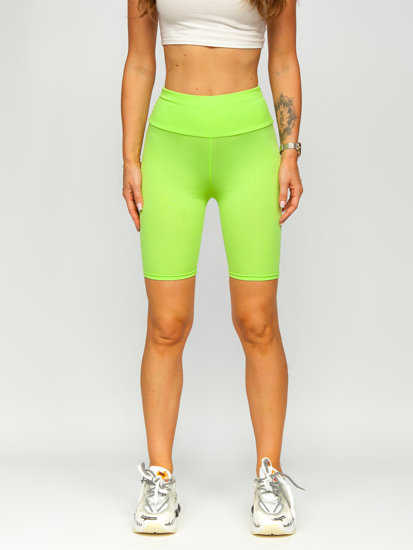 Legging court côtelé pour femme vert-néon Bolf 5YY734