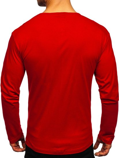 Longsleeve fermé par des boutons pour homme rouge Bolf 1114