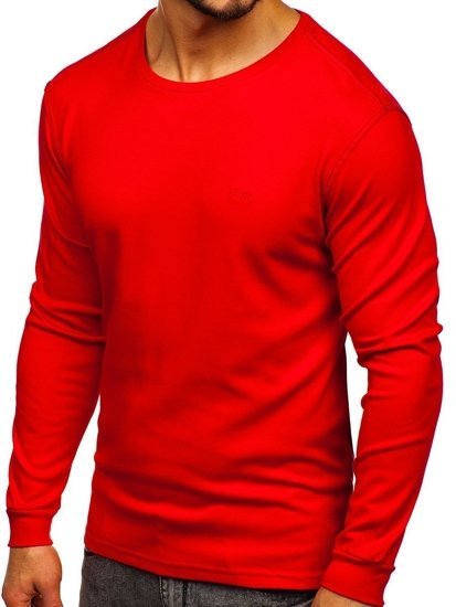 Longsleeve pour homme rouge sans imprimé Bolf 145359    