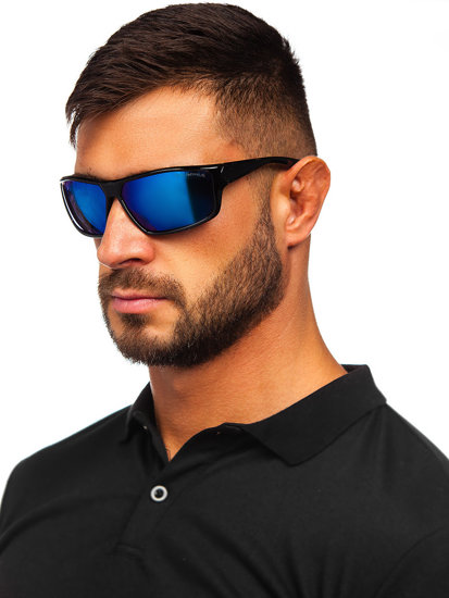 Lunettes de soleil noir-bleu Bolf PLS7