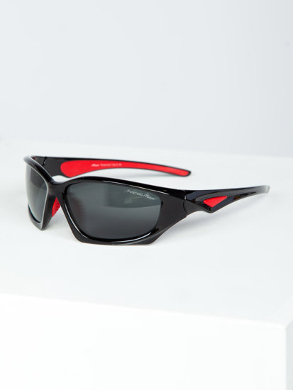 Lunettes de soleil noir-rouge Bolf MIAMI4