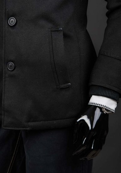 Manteau d'hiver pour homme noir Bolf