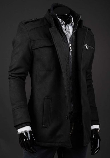 Manteau d'hiver pour homme noir Bolf