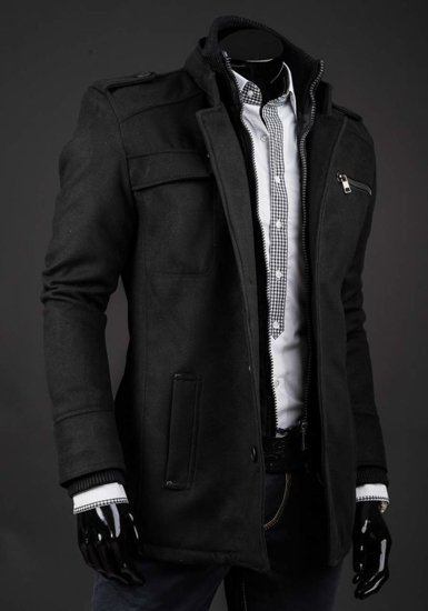 Manteau d'hiver pour homme noir Bolf