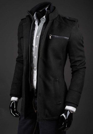 Manteau d'hiver pour homme noir Bolf