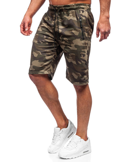 Pantalon court de sport camo pour homme kaki Bolf JX700