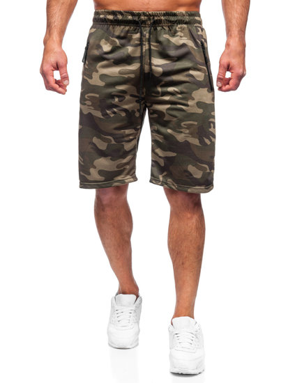 Pantalon court de sport camo pour homme kaki Bolf JX700