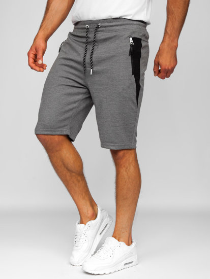 Pantalon court de sport pour homme gris-blanc Bolf Q3876