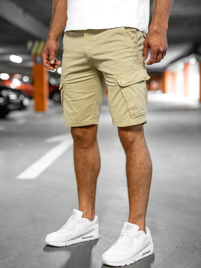 Pantalon court short cargo pour homme beige Bolf YF2222