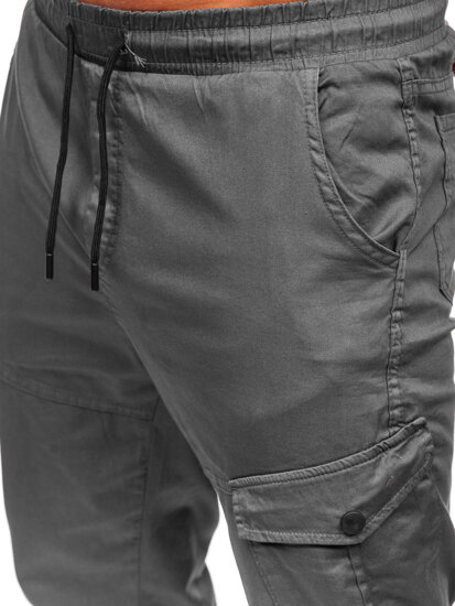 Pantalon de jogging cargo en tissu pour homme graphite Bolf 384