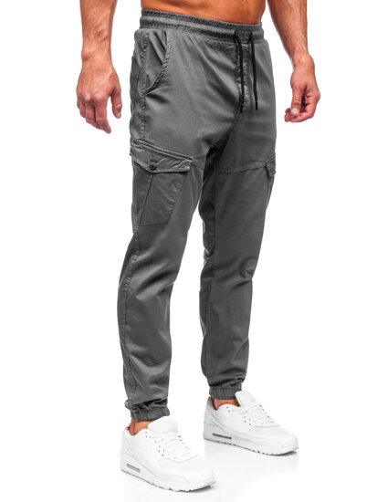 Pantalon de jogging cargo en tissu pour homme graphite Bolf 384