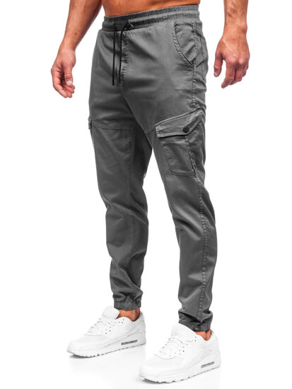 Pantalon de jogging cargo en tissu pour homme graphite Bolf 384