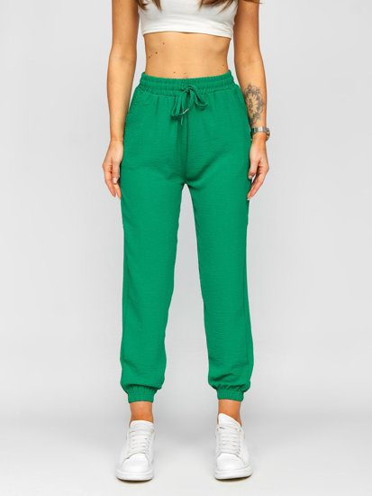 Pantalon de jogging en tissu pour femme vert Bolf W7322