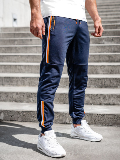 Pantalon de jogging sportif pour homme bleu foncé Bolf K10336A