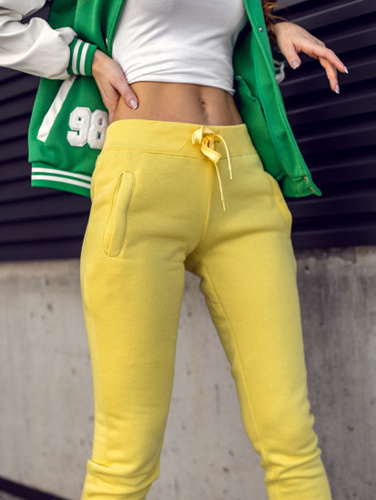 Pantalon de sport pour femme jaune Bolf CK-01-33B