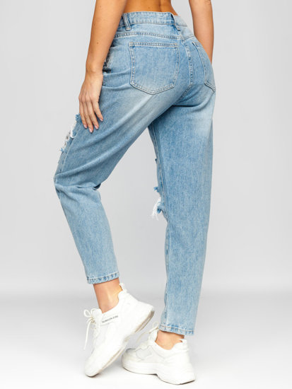 Pantalon en jean mom fit pour femme bleu Bolf WL2101