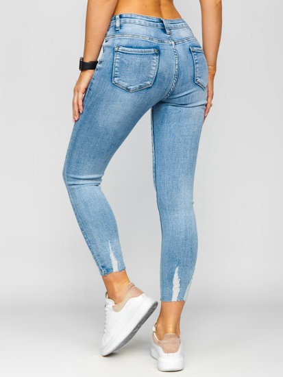 Pantalon en jean pour femme bleu clair Skinny Bolf S0002