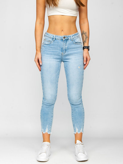 Pantalon en jean pour femme bleu clair Skinny Bolf S9983