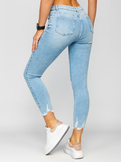 Pantalon en jean pour femme bleu clair Skinny Bolf S9983