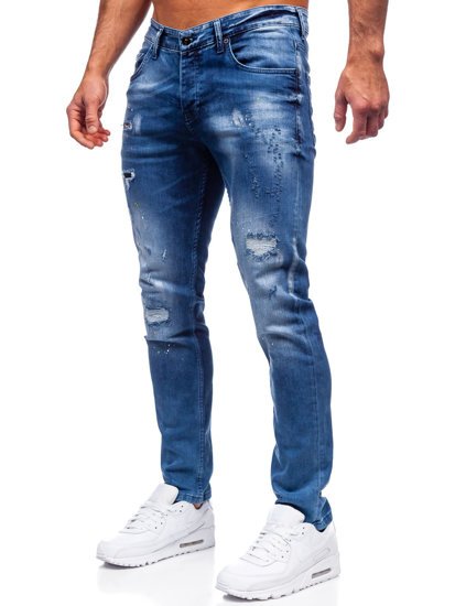 Pantalon en jean pour homme bleu foncé regular fit Bolf 4013