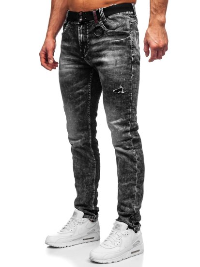 Pantalon en jean pour homme noir regular fit Bolf 30049S0