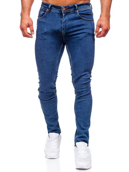 Pantalon en jean regular fit pour homme bleu foncé Bolf 1122