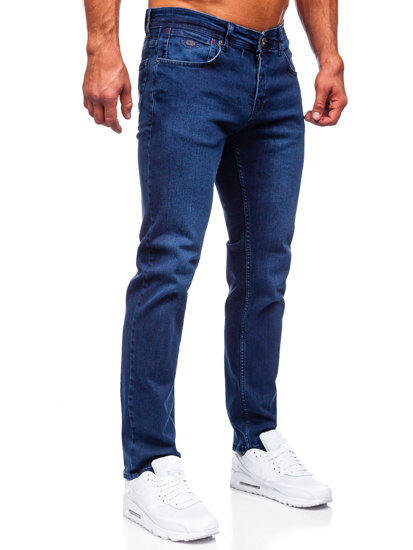 Pantalon en jean regular fit pour homme bleu foncé Bolf 1133