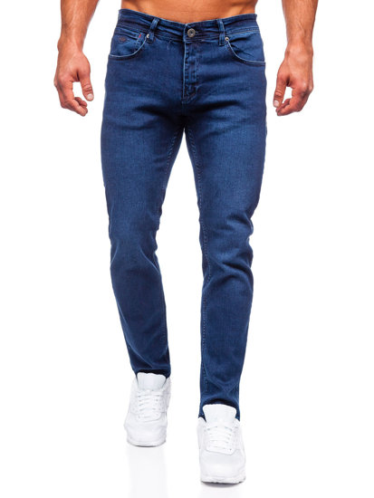 Pantalon en jean regular fit pour homme bleu foncé Bolf 1133