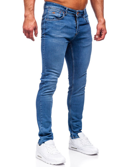 Pantalon en jean regular fit pour homme bleu foncé Bolf 3434