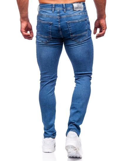 Pantalon en jean regular fit pour homme bleu foncé Bolf 3434