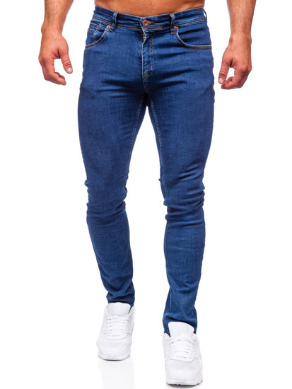 Pantalon en jean regular fit pour homme bleu foncé Bolf 5158