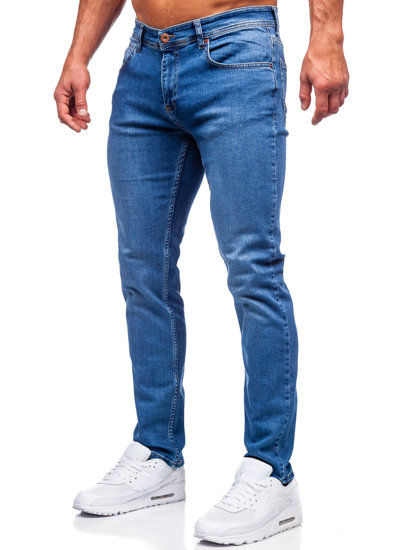 Pantalon en jean regular fit pour homme bleu foncé Bolf 6356