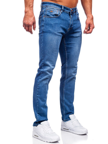 Pantalon en jean regular fit pour homme bleu foncé Bolf 6356