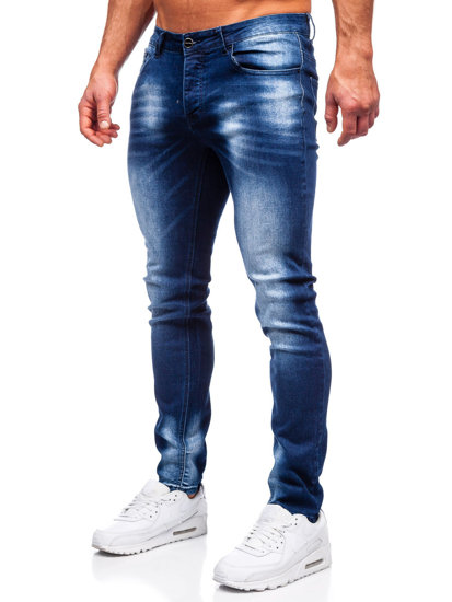 Pantalon en jean regular fit pour homme bleu foncé Bolf MP019BS